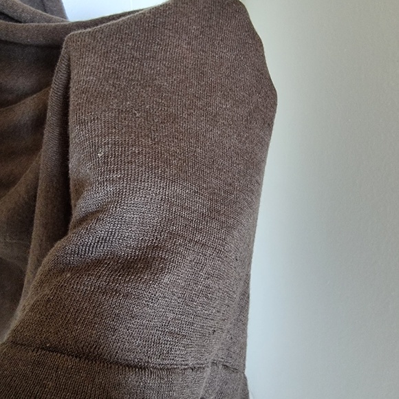 Massimo Dutti Maxi Dress Sz S Knit Khaki/Brown linen-cotton - Picture 7 of 8